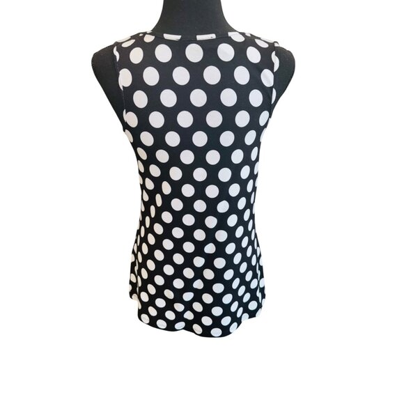 NWOT Black & White Polka Dot Kawaii Barbiecore Tricotto Sleeveless Tank Top XS - Picture 2 of 7